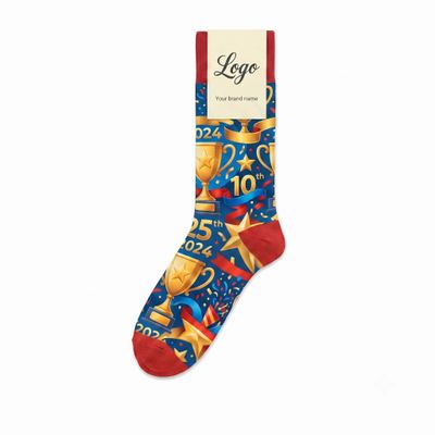 Custom Company Milestone Print Socks - Detail A